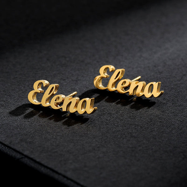 IL - Custom Gold Inscription Earrings