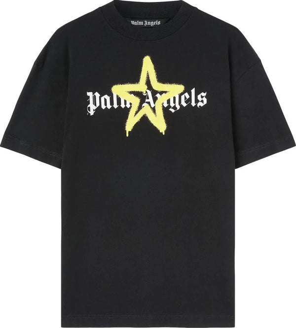 Palm Angels Star Sprayed Tee (Black/Yellow)
