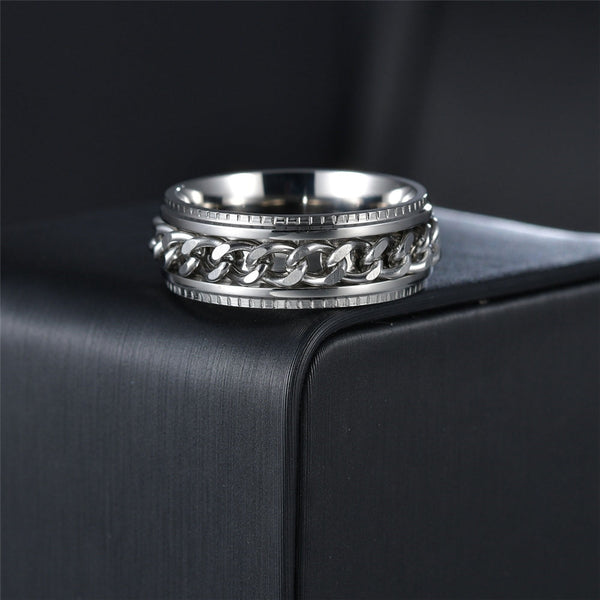IL - Cuban Link Spinner Stress-Relief Rings